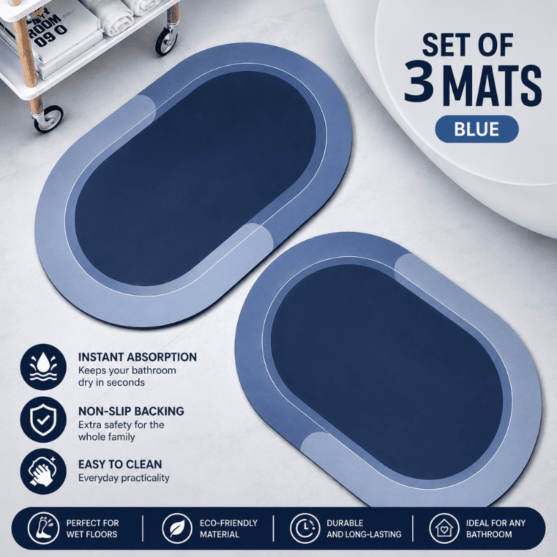 HydraMat™ Premium Bath Mat – Instant-Dry 4-Layer Technology