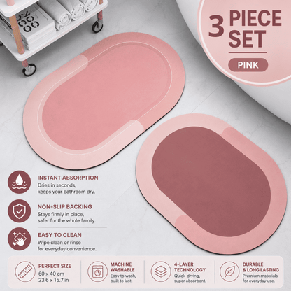 HydraMat™ Premium Bath Mat – Instant-Dry 4-Layer Technology