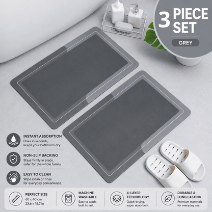 HydraMat™ Premium Bath Mat – Instant-Dry 4-Layer Technology