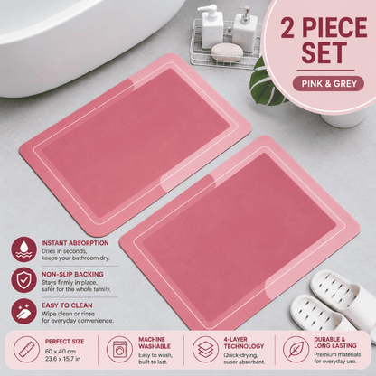 HydraMat™ Premium Bath Mat – Instant-Dry 4-Layer Technology