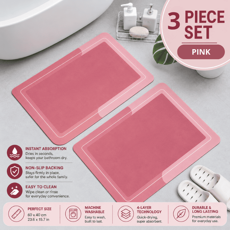 HydraMat™ Premium Bath Mat – Instant-Dry 4-Layer Technology