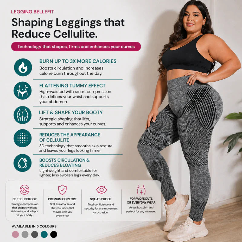 BelleFit™ 3D Anti-Cellulite Sculpting Leggings – Lift Effect & Tummy Control