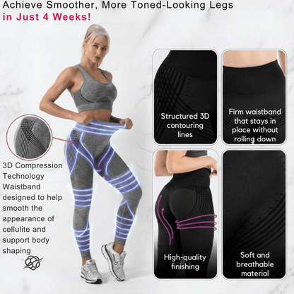 BelleFit™ 3D Anti-Cellulite Sculpting Leggings – Lift Effect & Tummy Control