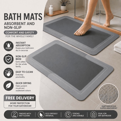 HydraMat™ Premium Bath Mat – Instant-Dry 4-Layer Technology